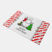 Frohe Weihnachten 2 Bäume Strumpf Snowman Fußmatte (Schrägansicht)