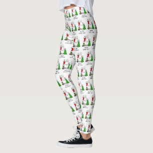Frohe Weihnachten 2 Bäume Strumpf Snowman Leggings