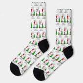 Frohe Weihnachten 2 Bäume Strumpf Snowman Socken (Linkes Detail)