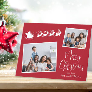 Frohe Weihnachten 2 Foto Santas Sleigh Red
