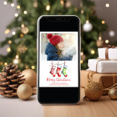 Frohe Weihnachten 2 Foto Wasserfarbe Strümpfe