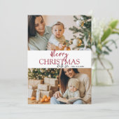 Frohe Weihnachten 2 Foto Weihnachtskarte (Stehend Vorderseite)