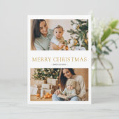 Frohe Weihnachten 2 Foto Weihnachtskarte (Stehend Vorderseite)