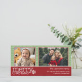 Frohe Weihnachten - 2 Fotos - rot grün (Stehend Vorderseite)