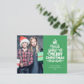 Frohe Weihnachten 2 Fotos Urlaub Postkarte (Stehend Vorderseite)