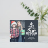 Frohe Weihnachten 2 Fotos Urlaub Postkarte (Stehend Vorderseite)