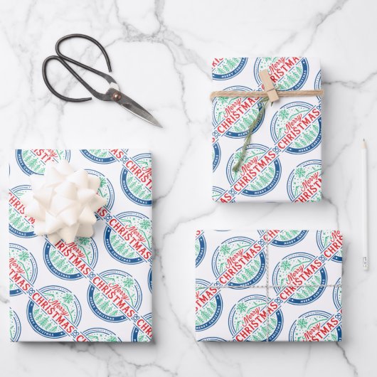 Frohe Weihnachten 2 Geschenkpapier Set (Vorderseite)