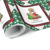 Frohe Weihnachten 2 Goldendoodle (goldrot) Niedlic Geschenkpapier (Rolleneckpunkt)
