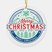 Frohe Weihnachten 2 Keramik Ornament (Vorne)