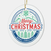 Frohe Weihnachten 2 Keramik Ornament (Links)