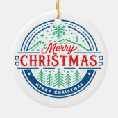 Frohe Weihnachten 2 Keramik Ornament (Hinten)