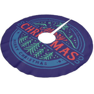 Frohe Weihnachten 2 Polyester Weihnachtsbaumdecke