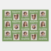 Frohe Weihnachten - 2 quadratische Foto - 3 Farben Geschenkpapier Set (Vorderseite)