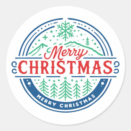 Frohe Weihnachten 2 Runder Aufkleber (Vorderseite)