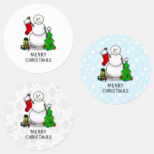 Frohe Weihnachten 2 Tannenbaum Socken Schneemann Etiketten