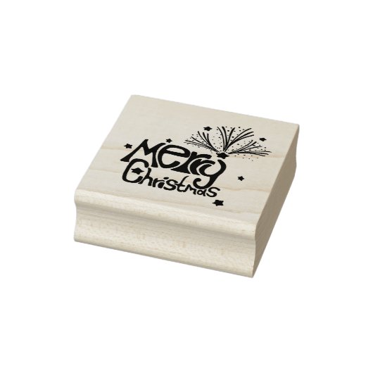 Frohe Weihnachten 2x2 Holzstamper Gummistempel (Stempel)