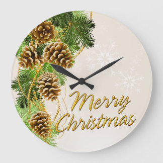 Frohe Weihnachten - 33 Uhr-Optionen Große Wanduhr