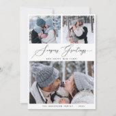 Frohe Weihnachten 3 Collage Multi Foto Urlaubskart Einladung (Vorderseite)