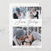 Frohe Weihnachten 3 Collage Multi Foto Urlaubskart Einladung (Vorne/Hinten)