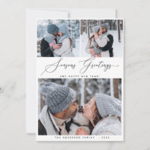 Frohe Weihnachten 3 Collage Multi Foto Urlaubskart