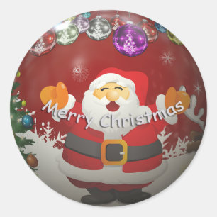 Frohe Weihnachten 3-D beeinflussen Santa Sticker