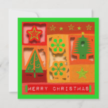 Frohe Weihnachten 3-D Look Flachbildschirm-Grußkar