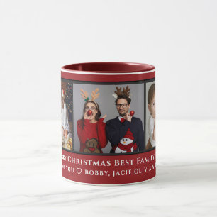 Frohe Weihnachten 3 Familienfoto-Collage Weihnacht Tasse
