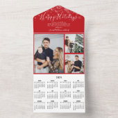 Frohe Weihnachten 3 Foto 2024 Kalenderkarte All In One Einladung (Innen Boden)