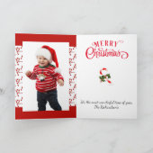 Frohe Weihnachten 3 Foto Candy Cane Red Theme Holi (Innenseite)