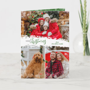 Frohe Weihnachten 3 Foto-Collage gefaltet