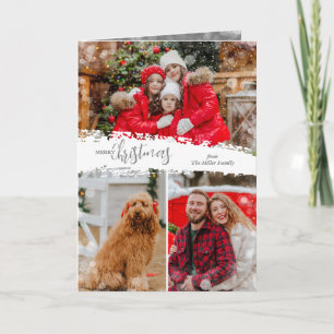 Frohe Weihnachten 3 Foto-Collage gefaltet
