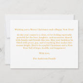 Frohe Weihnachten 3 Foto Collage Gold Einladung (Rückseite)