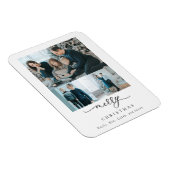 Frohe Weihnachten 3 Foto Collage Moderner Chic Magnet (Rechte Seite)