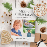 Frohe Weihnachten 3 Foto Collage Onkel Tante<br><div class="desc">Erstellen Sie Ihre eigene "Frohe Weihnachten"-Grußkarte für Ihre Onkel und Tanten, Großeltern, Freunde oder jeden, den Sie gewollt haben, personalisiert mit 3 Ihrer Lieblings-Fotos und Ihrem Namen(en). Sie können Ihren Gruß an der Vorderseite hinzufügen, egal wie Sie den Urlaub feiern. Und die Hintergrundfarbe Ihrer Karte kann auch geändert werden, wenn...</div>