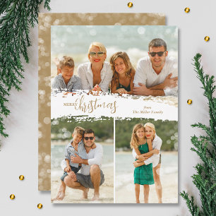 Frohe Weihnachten 3 Foto-Collage-Urlaubskarte
