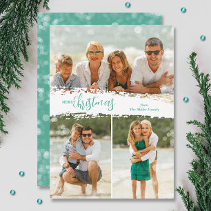 Frohe Weihnachten 3 Foto-Collage-Urlaubskarte