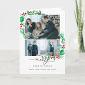 Frohe Weihnachten 3 Foto Collage Wreath Urlaub (Vorderseite)