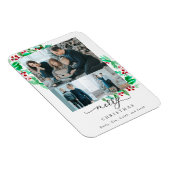 Frohe Weihnachten 3 Foto Collage Wreath Urlaub Magnet (Rechte Seite)