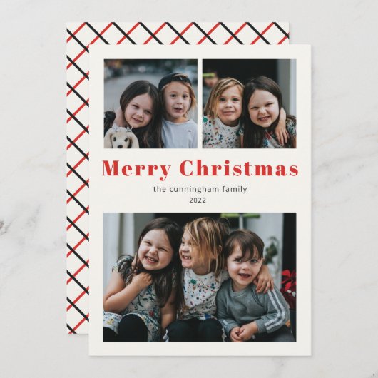 Frohe Weihnachten 3 Foto Einfache Weihnachtskarte (Vorne/Hinten)