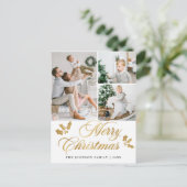 Frohe Weihnachten 3 FOTO Happy Holidays Gruß Postkarte (Stehend Vorderseite)