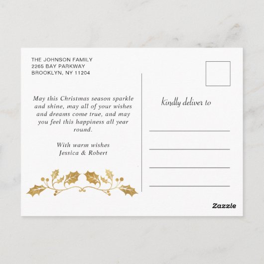 Frohe Weihnachten 3 FOTO Happy Holidays Gruß Postkarte (Rückseite)