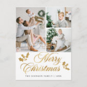 Frohe Weihnachten 3 FOTO Happy Holidays Gruß Postkarte (Vorderseite)