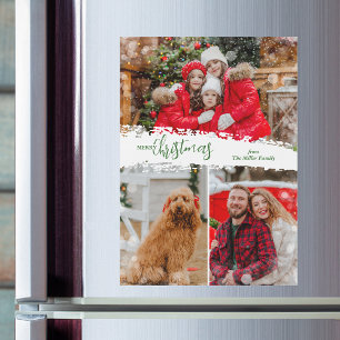 Frohe Weihnachten 3 Foto Magnetische Feiertagskart Magnetkarte