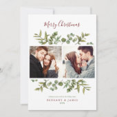 Frohe Weihnachten 3 Foto Moderne Grüne Paare (Vorderseite)