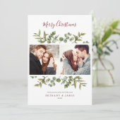 Frohe Weihnachten 3 Foto Moderne Grüne Paare (Stehend Vorderseite)