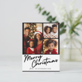 Frohe Weihnachten 3 Foto Personalisierter Urlaub (Stehend Vorderseite)