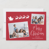 Frohe Weihnachten 3 Foto Santa Sleigh (Vorderseite)