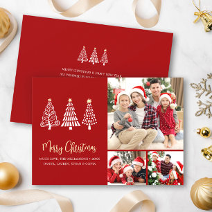 Frohe Weihnachten 3 Foto Whimsical Bäume Schrift