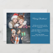 Frohe Weihnachten 3 Fotos blauer Familie (Rückseite)