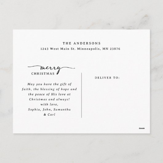 Frohe Weihnachten 3 Fotos Collage Moderne Schrift (Rückseite)